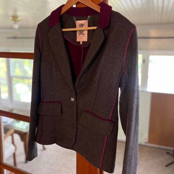 Juicy Couture Preppy Tailored Gray and Purple Blazer Y2K - Picture 4 of 6